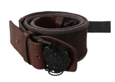 Ermanno Scervino Dark Brown Leather Wide Buckle Waist Belt -   -  Ermanno Scervino.